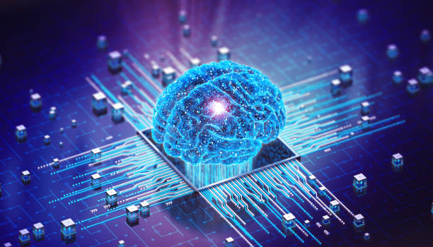 digital mind. brain artificial intelligence concept - 人工智能 個照片及圖片檔