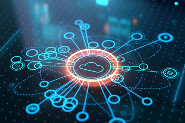 internet infrastructure concept. abstract technology background. - 平台安全 個照片及圖片檔