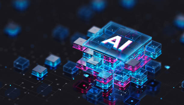 artificial intelligence processor concept. ai big data array - 企业 個照片及圖片檔